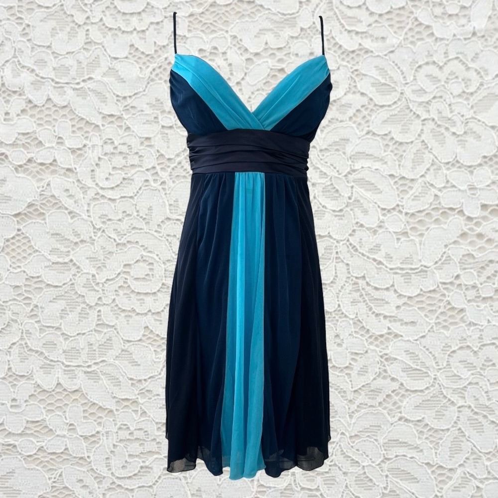 vintage navy & blue babydoll mini dress